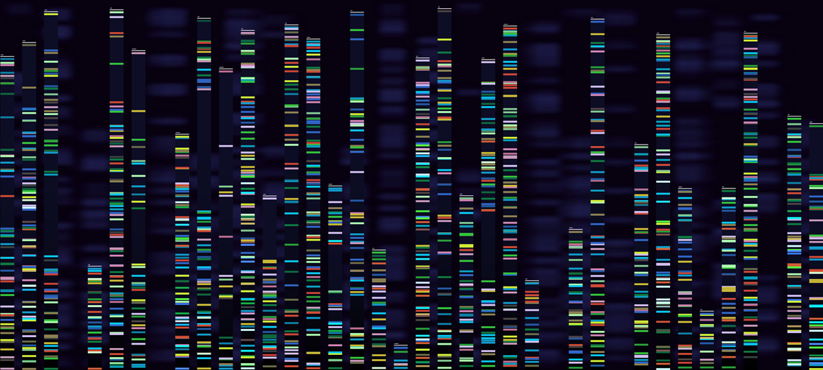 illustration of raw genomic sequence data